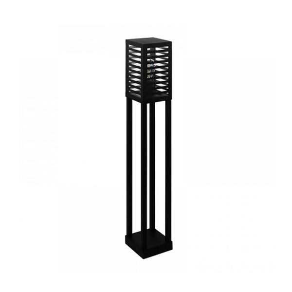 Lámpara de pie exterior ALAMONTE 3, con estructura de metal a rayas negro, E27, IP44