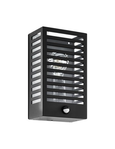 Aplique con sensor de movimiento ALAMONTE 3, con estructura de metal a rayas negro, E27, IP44