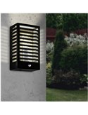 Aplique con sensor de movimiento ALAMONTE 3, con estructura de metal a rayas negro, E27, IP44