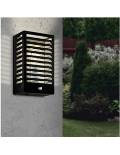 Luminária de parede ALAMONTE com sensor de movimento 3, estrutura metálica listrada preta, E27, IP44 2