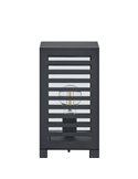 Baliza de zócalo exterior ALAMONTE 3, con estructura metal a rayas negro, E27, IP44