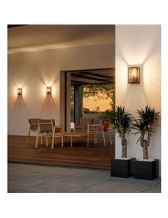 Luminária de parede metálica listrada ALAMONTE 3, preta, E27, IP44 2