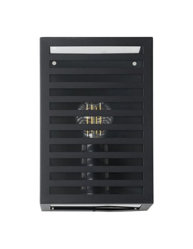Aplique de pared de metal a rayas ALAMONTE 3, negro, E27, IP44