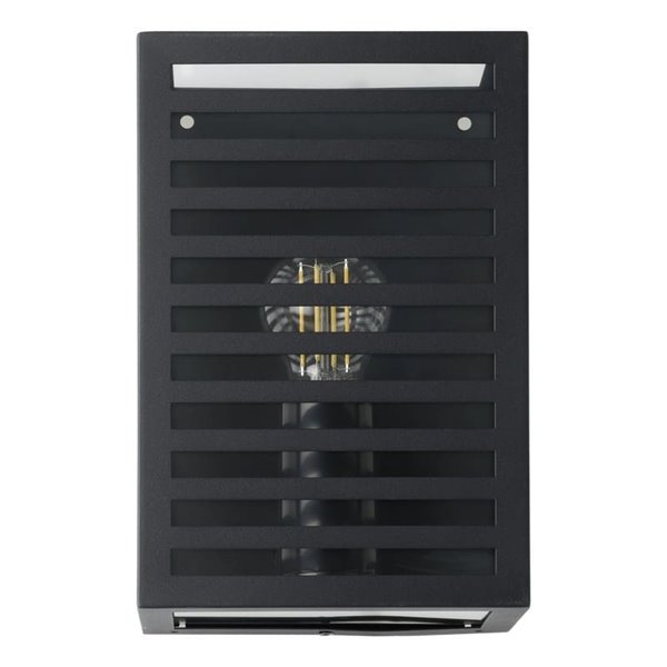 Aplique de pared de metal a rayas ALAMONTE 3, negro, E27, IP44