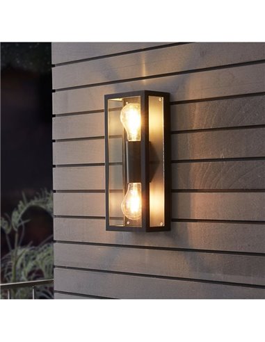 ALAMONTE 1 luminária de parede vertical, para 2 lâmpadas E27 para cima e para baixo, IP44