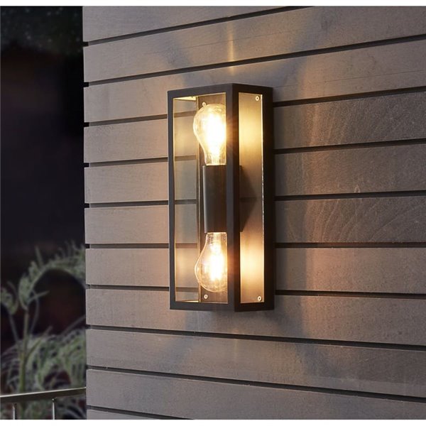 ALAMONTE 1 luminária de parede vertical, para 2 lâmpadas E27 para cima e para baixo, IP44