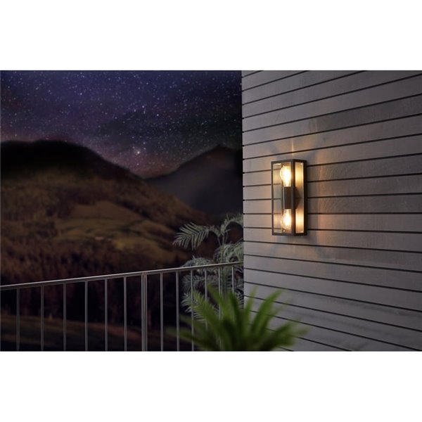 ALAMONTE 1 luminária de parede vertical, para 2 lâmpadas E27 para cima e para baixo, IP44