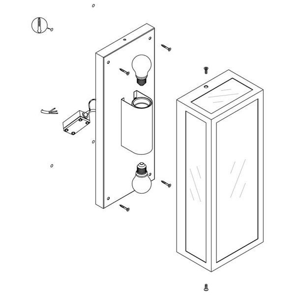 Aplique de pared vertical ALAMONTE 1, para 2 bombillas arriba y abajo E27, IP44