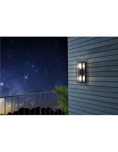 Aplique de pared vertical ALAMONTE 1, para 2 bombillas arriba y abajo E27, IP44