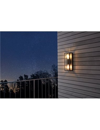 Applique murale verticale ALAMONTE 1, pour 2 ampoules E27 haut et bas, IP44