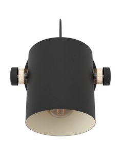 Aplique de pared madera y negro Hornwood 43518 2