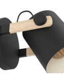 Lateral Aplique de pared madera y negro Hornwood 43518