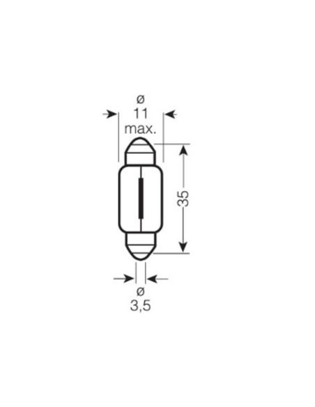 Pack 2 Bombillas C5W OSRAM ORIGINAL 12V 5W SV8.5-8 para matrícula, interior o posición