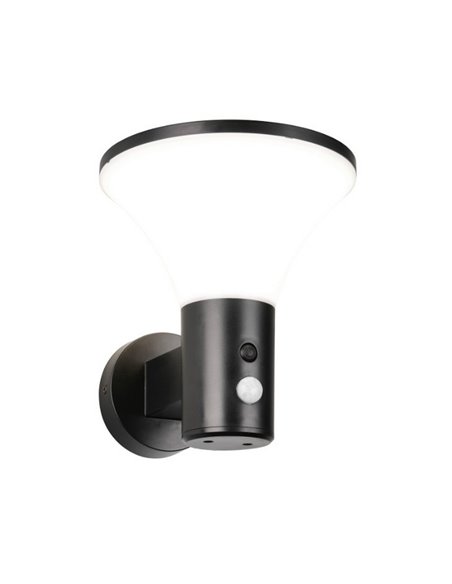 Aplique LED solar GORDA regulable, sensor oscuridad y movimiento, batería recargable 3,5W 500lm, 4000K IP44