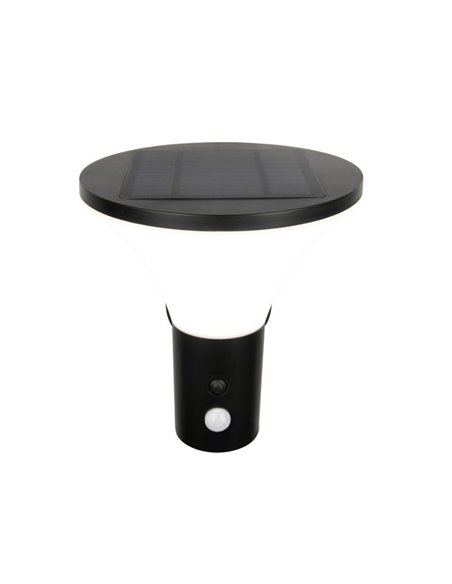 Aplique LED solar GORDA regulable, sensor oscuridad y movimiento, batería recargable 3,5W 500lm, 4000K IP44
