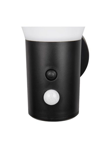 Luminária de parede LED solar regulável GORDA, sensor de movimento e escuridão, bateria recarregável 3,5 W 500 lm, 4000 K IP44