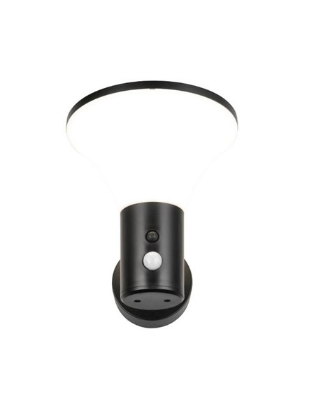 Aplique LED solar GORDA regulable, sensor oscuridad y movimiento, batería recargable 3,5W 500lm, 4000K IP44