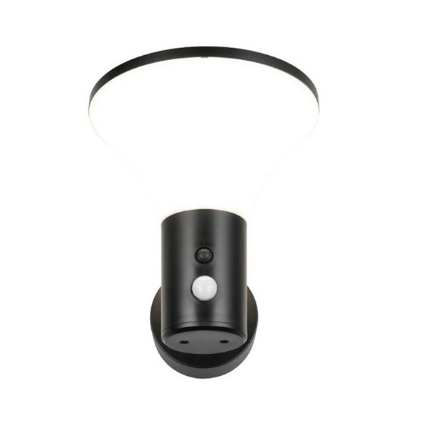 Aplique LED solar GORDA regulable, sensor oscuridad y movimiento, batería recargable 3,5W 500lm, 4000K IP44