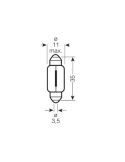 Bombilla C5W OSRAM ORIGINAL 12V 5W SV8.5-8 para matrícula, interior o posición