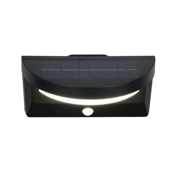 Luminária de parede solar LED redonda MORO, sensor de escuridão, bateria recarregável e regulável 8W 850lm, 4000K IP44