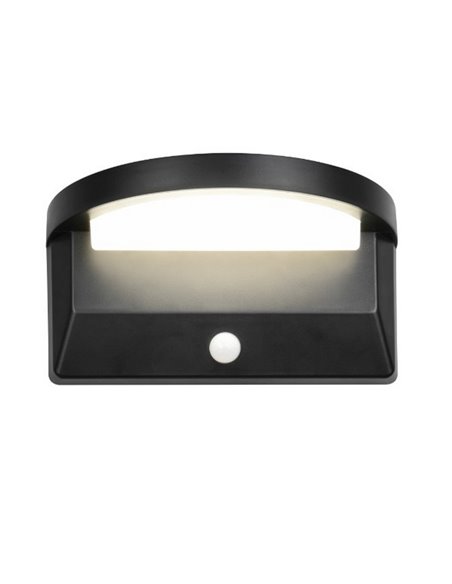 Aplique solar LED MORO redondeado, sensor de oscuridad, batería recargable y regulable 8W 850lm, 4000K IP44