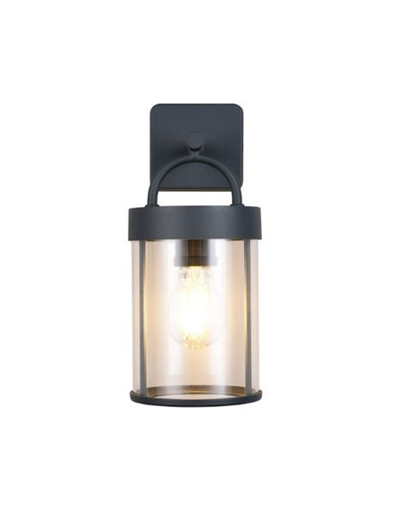 Aplique estilo farolillo moderno ALMERIA bombilla excl. 1x E27 max. 28W IP44 Antracita