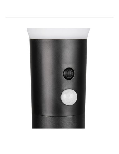 Poste solar externo Gorda de 100 cm com sensor de movimento, bateria recarregável de 3,5 W, 500 lm, 4000 K