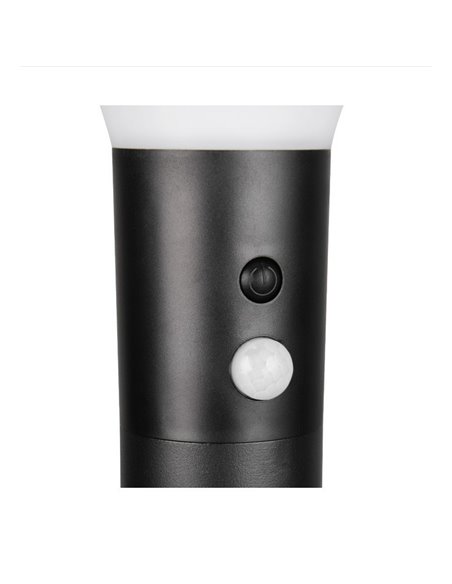 Poste solar para exterior GORDA 100cm sensor de movimiento, batería recargable 3,5W 500lm 4000K