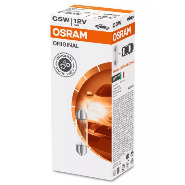 Bombilla C5W OSRAM ORIGINAL 12V 5W SV8.5-8 para matrícula, interior o posición