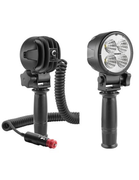 Faro LED redondo empuñadura 2000lm 35º 12-24V con Base Magnética, Cable Espiral 8 metros, Enchufe Mechero e Interruptor