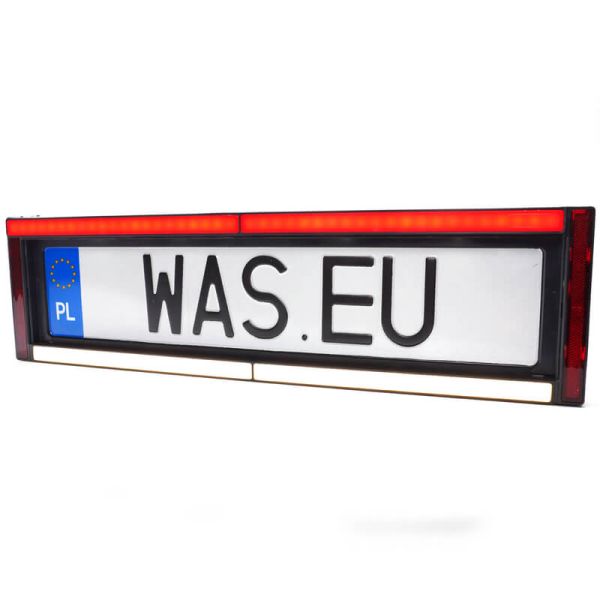 Suporte de placa com luz de placa, ré, freio e refletor 12/24V W253 Aprovado AR S3 IA L Cat. 1b