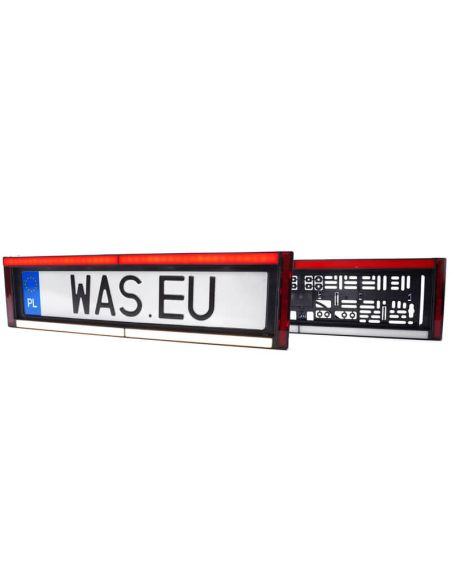 Suporte de placa com luz de placa, ré, freio e refletor 12/24V W253 Aprovado AR S3 IA L Cat. 1b