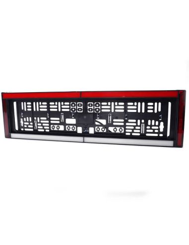 Suporte de placa dianteiro com luz de placa, ré, freio e refletor 12/24 V W253 aprovado AR S3 IA L Cat. 1b