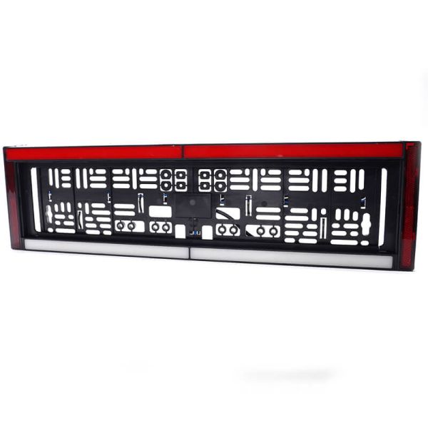 Suporte de placa dianteiro com luz de placa, ré, freio e refletor 12/24 V W253 aprovado AR S3 IA L Cat. 1b