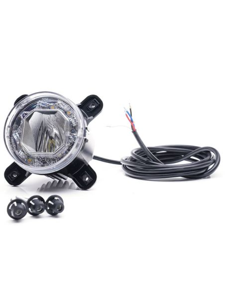 Farol LED multifuncional embutido 12/24V W234 com posição, funcionamento diurno, seta e farol baixo – Aprovado IP6K9K