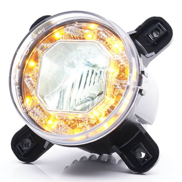 Farol LED multifuncional embutido 12/24V W234 com posição, funcionamento diurno, seta e farol baixo – Aprovado IP6K9K