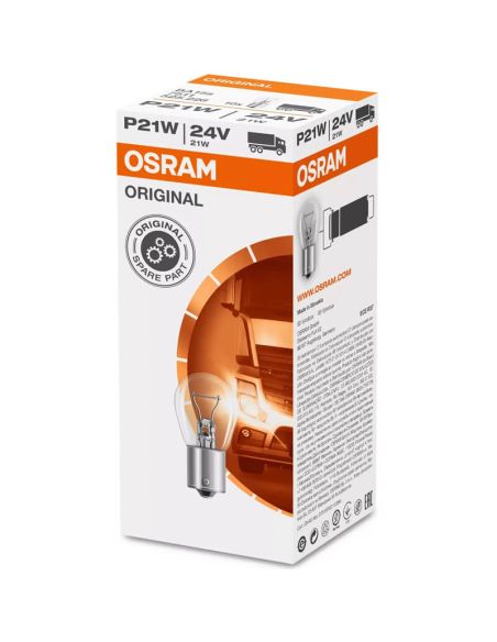 Bombilla OSRAM 7511 24V 21W BA15s para Camión Luz de Posición, Freno o Marcha Atrás Osram 7511