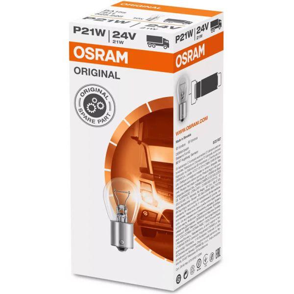 Lâmpada de posição, freio ou ré para caminhão OSRAM 7511 24V 21W BA15s Osram 7511