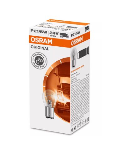 Bombilla OSRAM 7537 P21/5W 24V BAY15d para Camión | Doble Filamento Luz de Freno y Posición