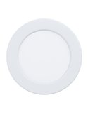 Downlight LED empotrable blanco RGB+TW Ø120mm blanco FUEVA 6-Z, CTT (2700K-4000K-6500K), 5W 620Lm, IP44