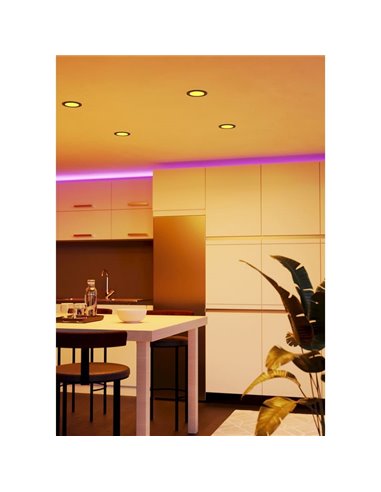 Spot LED encastrable noir RGB+TW Ø120 mm FUEVA 6-Z, CTT (2700 K-4000 K-6500 K), 5 W 620 lm, IP44