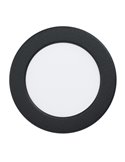 Downlight LED empotrable negro RGB+TW Ø120mm FUEVA 6-Z, CTT (2700K-4000K-6500K), 5W 620Lm, IP44