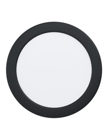 Downlight LED empotrable negro RGB+TW Ø168mm negro FUEVA 6-Z, IP44, CTT (2700K-4000K-6500K), 9,5W 1150Lm