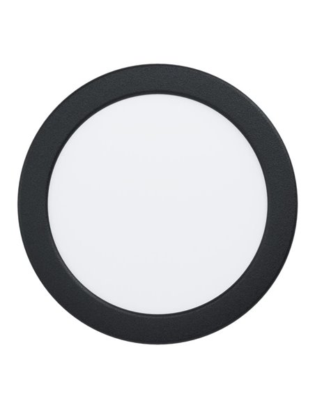 Downlight LED empotrable negro RGB+TW Ø168mm negro FUEVA 6-Z, IP44, CTT (2700K-4000K-6500K), 9,5W 1150Lm