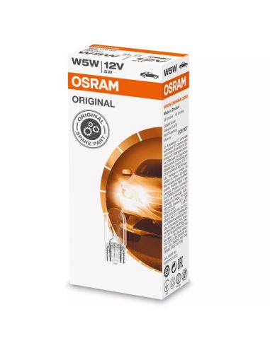 Ampoule sans culot Halogène W5W 12V Original T10 Signalisation intérieure ou de position