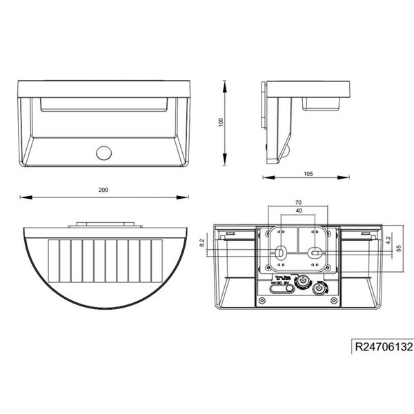 Applique solaire LED ronde MORO, capteur d'obscurité, batterie rechargeable et dimmable 8W 850lm, 4000K IP44