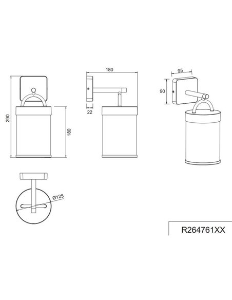 Aplique estilo farolillo moderno ALMERIA bombilla excl. 1x E27 max. 28W IP44 Antracita