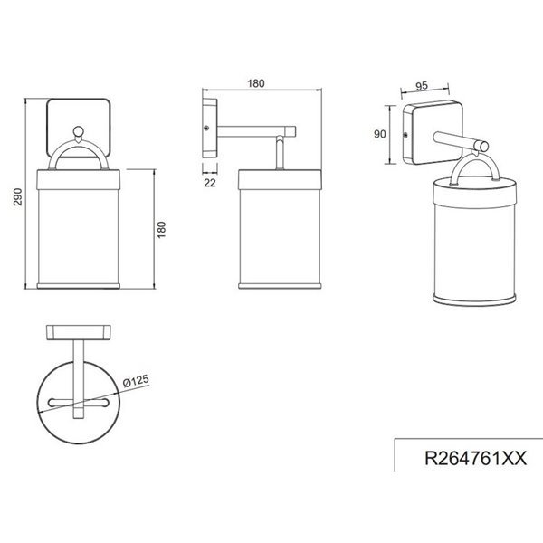Aplique estilo farolillo moderno ALMERIA bombilla excl. 1x E27 max. 28W IP44 Antracita