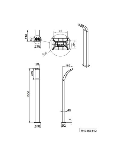 Poste LED para exterior 100cm BEJA 12,5W 1650lm, 4000K IP44 Antracita