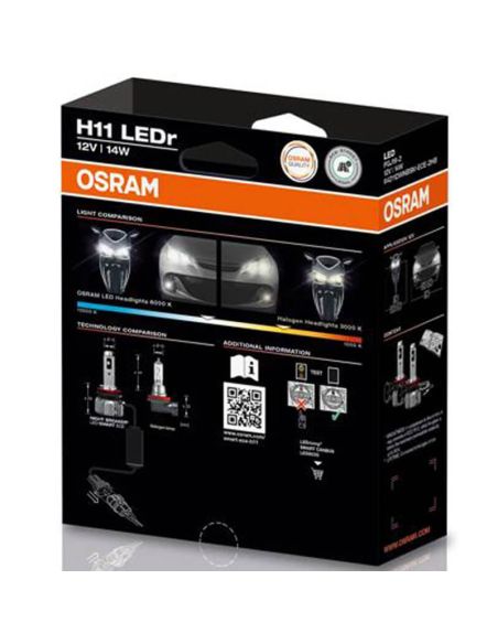 Kit 2 Bombillas LED H11 OSRAM NIGHT BREAKER SMART ECE 12V 6000K Blanco Frío Homologadas